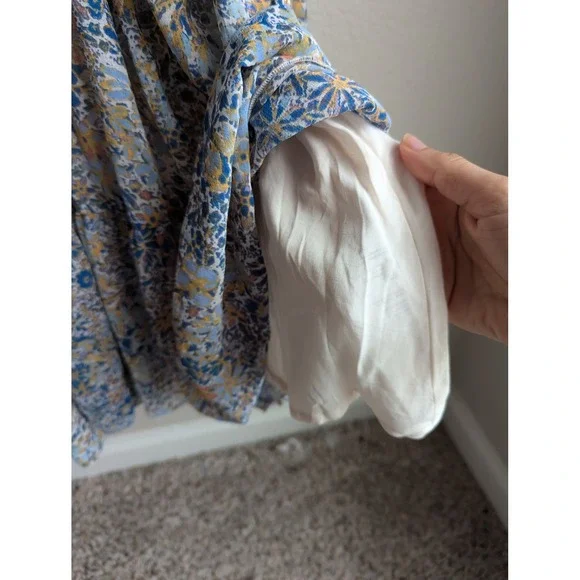 Free People maxi dress size S Feeling Groovy Blue floral boho festival - Picture 13 of 14